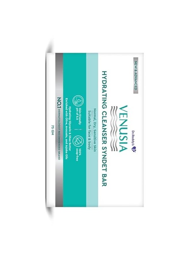 VENUSIA Dr. Reddy's Venusia Hydrating Cleanser Syndet Bar | 100% soap-free, pH 5.5, Non-irritating, Hypoallergenic, PAMA-free | Enriched with Hydrating Glycerin, Shea Butter, Olive Oil, Avocado Oil & Jojoba Oil - 75g - Image 3